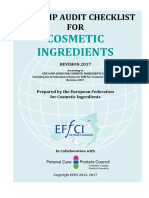 Cosmetic Ingredients: Effci GMP Audit Checklist FOR