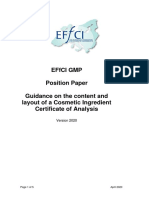 EFfCI GMP Position Paper Certificates of Analysis