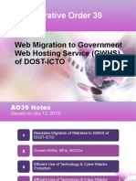 Administrative Order 39: Web Migration To Government Web Hosting Service (GWHS) of Dost-Icto