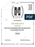 Certificate-2022-Most Innovative Business School for Globalization of Management Education-Europe-Euclea Business School- QR