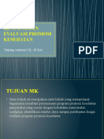 Rencana Dan Evaluasi Promosi Kesehatan: Tanjung Anitasari I.K., M.Kes