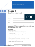 Paper 1: Year 9 Mathematics Test