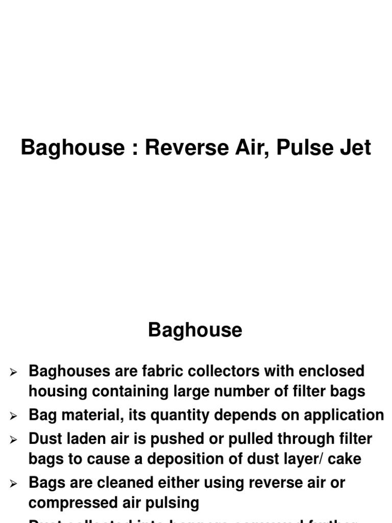 6 Bag House Basics PDF Chemistry Materials