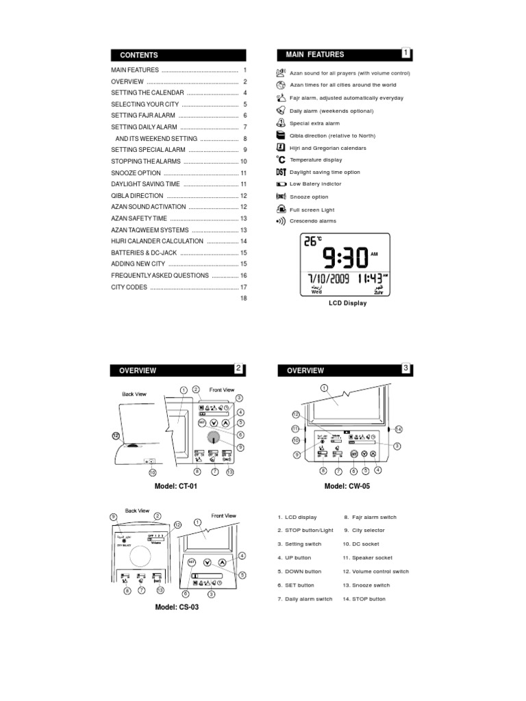 Al Fajr User Guide PDF Daylight Saving Time Clock