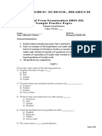 Delhi Public School, Bharuch: Annual Term Examination (2021-22) Sample Practice Paper