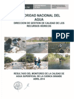 Informe Calidad Agua Cuenca Rio Grande Abril 2014