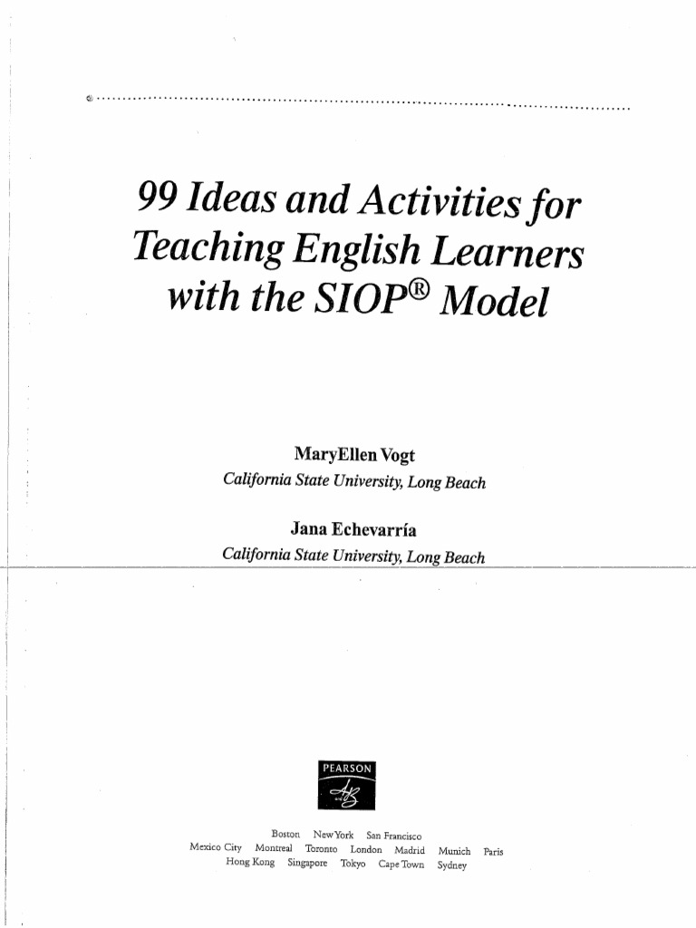 99 Ideas and Activities For Teaching English Learners With The SIOP