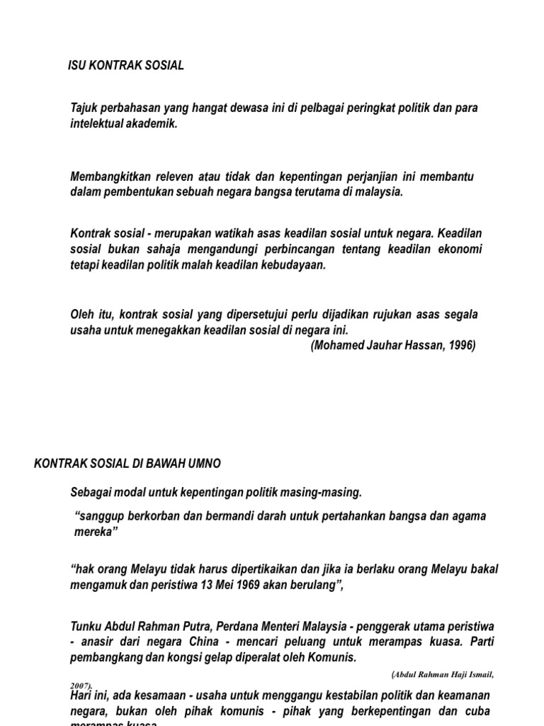 Isu Kontrak Sosial