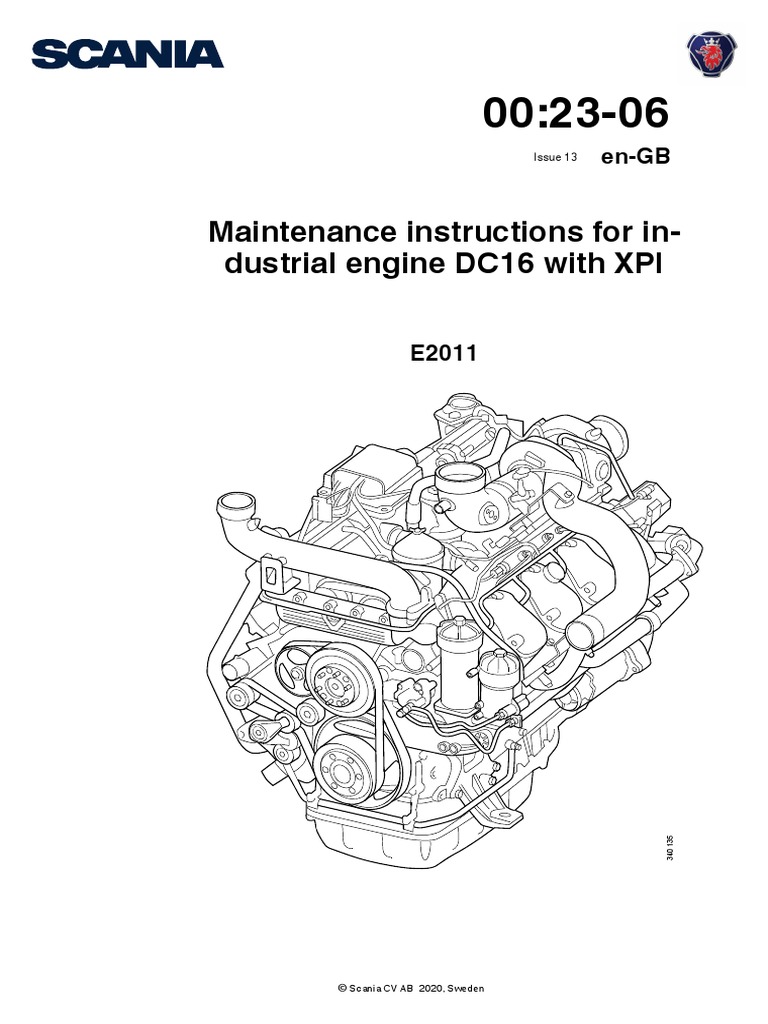 Maintenance Instructions For In-Dustrial Engine DC16 With XPI | PDF ...