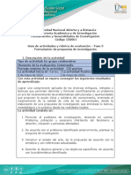 Guía de Actividades y Rúbrica de Evaluación - Unidad 2 - Fase 3 - Formulación de La Propuesta de Investigación