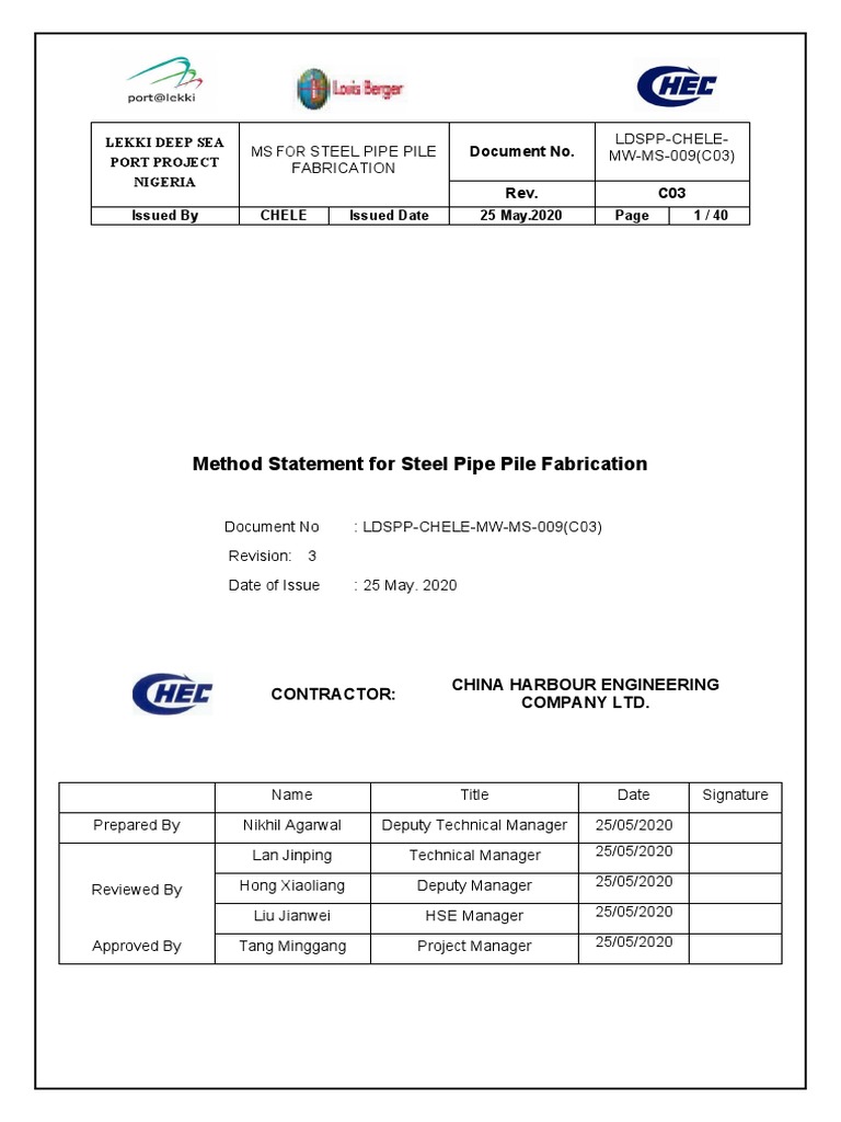 Steel Pipe Pile Fabrication Method | PDF | Welding | Construction