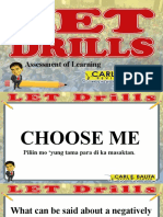 LET DRILLS PROF ED Assessment of Learning