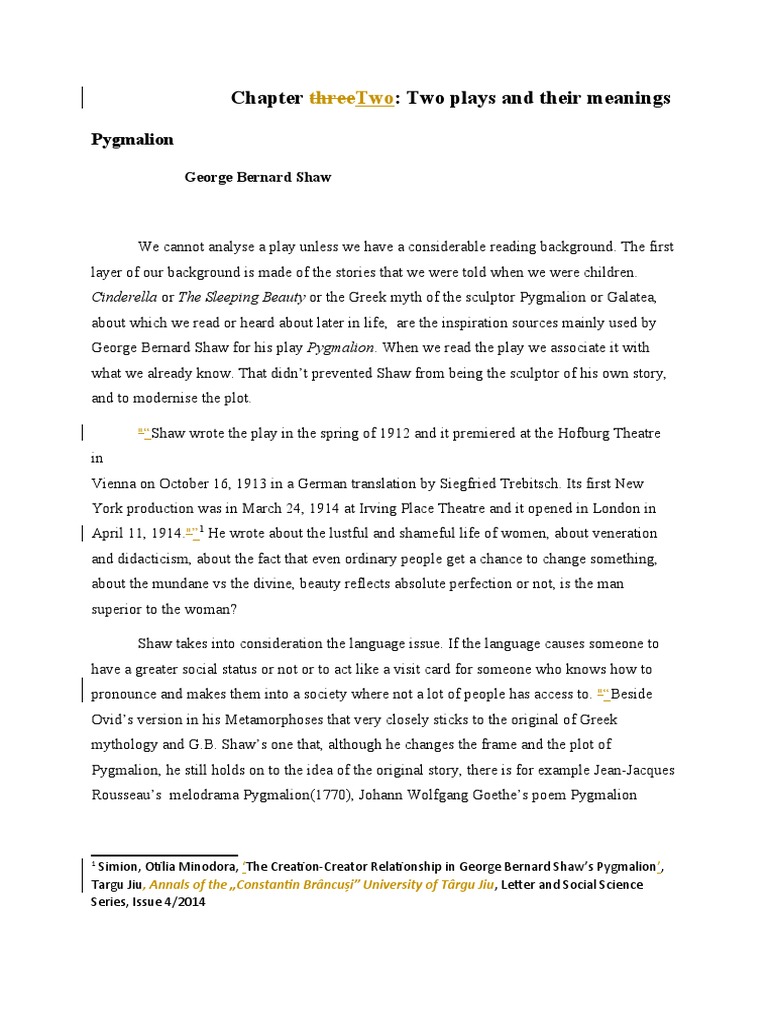 Understanding Shaw's Pygmalion Themes | PDF | Pygmalion (Play)