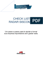 Check List Radar Siscomex Semana Importação