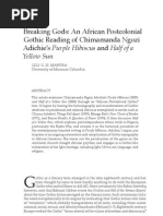 Breaking Gods - An African Postcolonial Gothic Reading of Chimamanda Ngozi Adichie's 'Purple Hibiscus' and 'Half of A Yellow Sun'