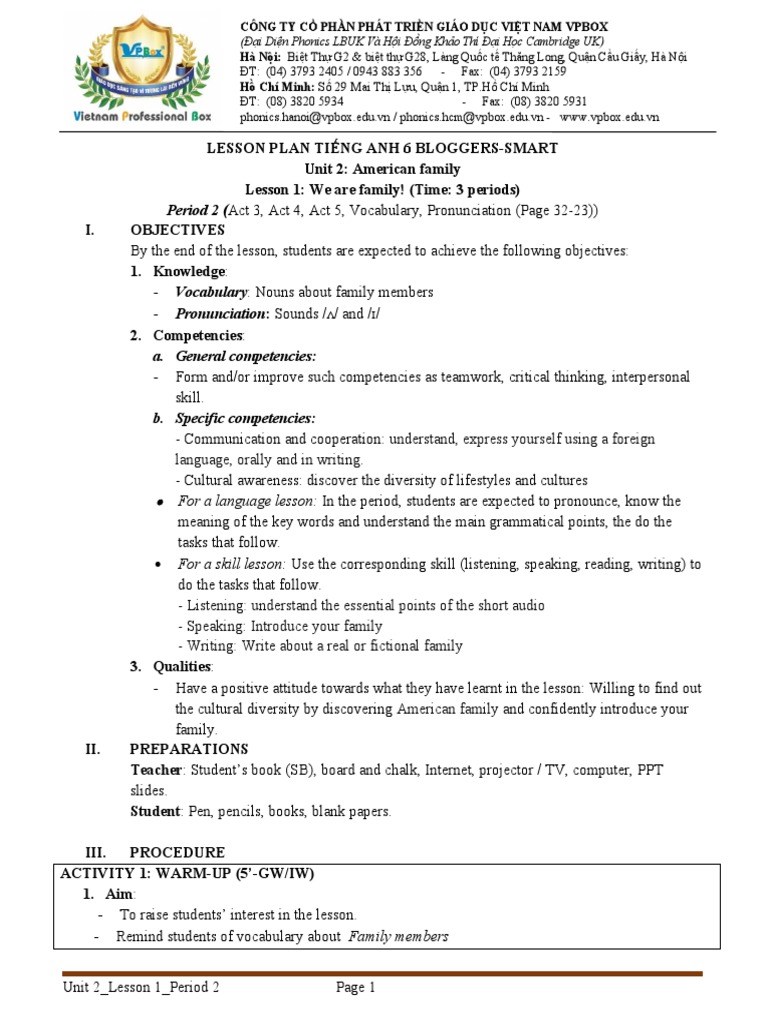 2.unit 2 - Lesson 1 - Period 2 | PDF | Vocabulary | Communication