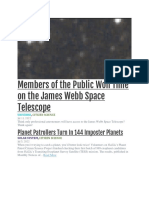 Members of The Public Won Time On The James Webb Space Telescope