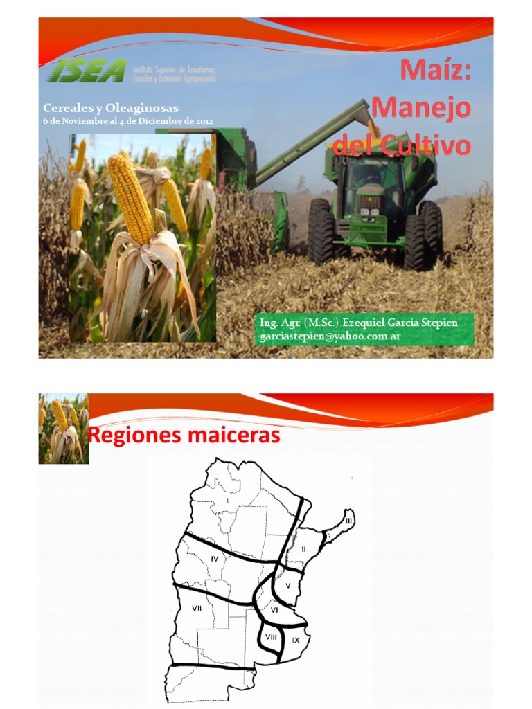 Maiz Manejo Del Cultivo Pdf Siembra Fertilizante