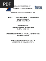 Final Year Project Synopsis: Thakur College of Science and Commerce