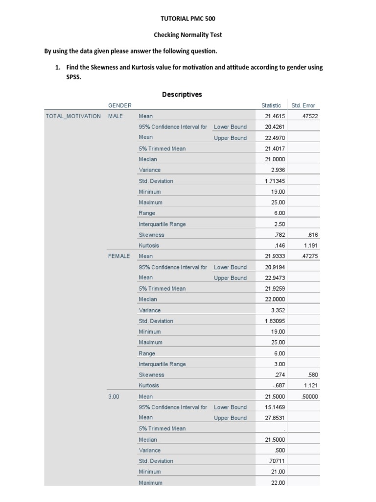 Normality Test Analysis in SPSS | PDF | Skewness | Mean