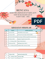 Rencana Agenda Kegiatan Kelas 9 SMP Muhammadiyah 15 Tahun 2021-2022