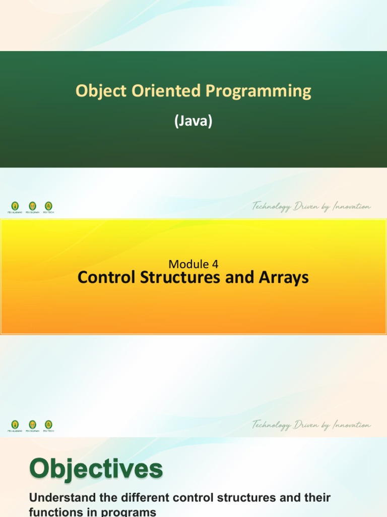 Module 4 Control Structures and Arrays | PDF | Control Flow | Array ...