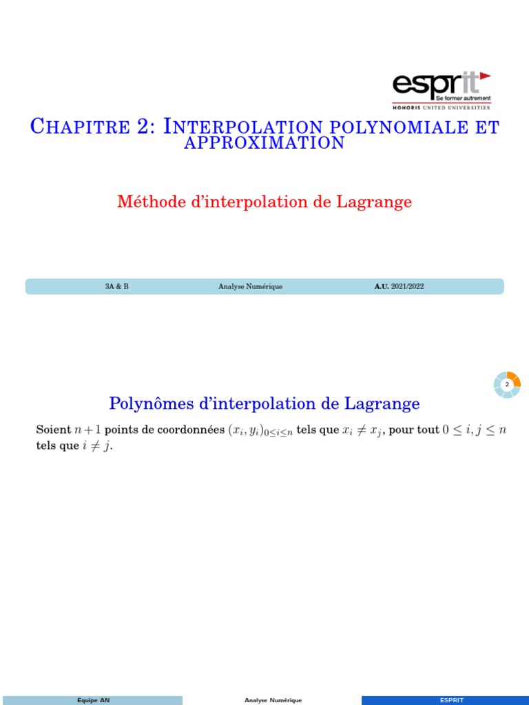Méthode D'interpolation de Lagrange PDF Interpolation Analyse — free download
