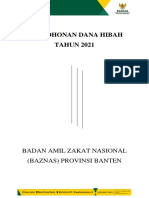 Permohonan Dana Hibah TAHUN 2021: Badan Amil Zakat Nasional (Baznas) Provinsi Banten