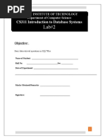 CS311 Introduction To Database Systems: Usman Institute of Technology Department of Computer Science