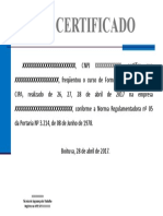 Certificado Curso CIPA - Participantes Frente (Modelo)