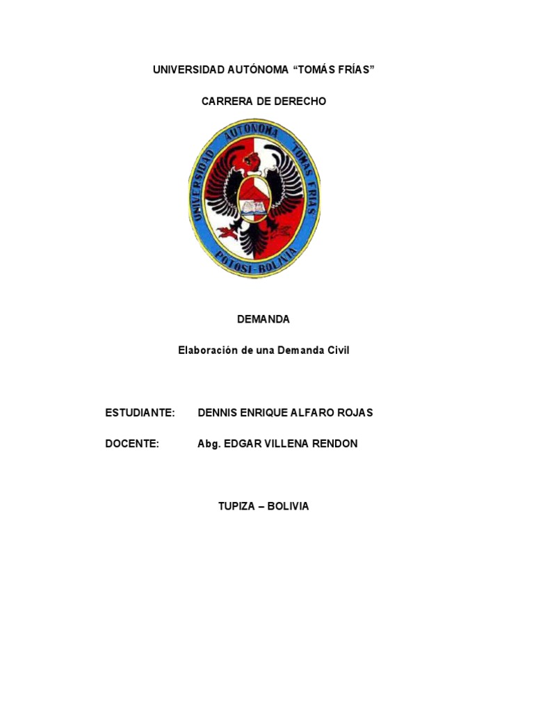 Derecho Civil Demanda | PDF | Demanda judicial | Ley procesal