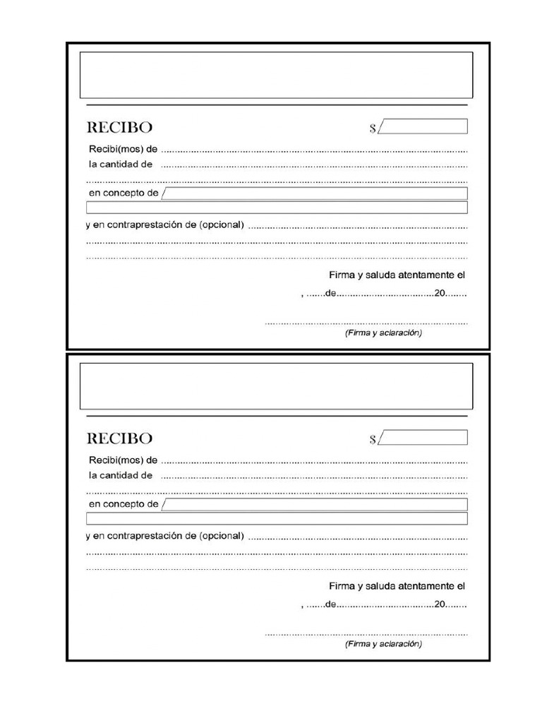 Recibo Modelo Impresion PDF