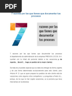 7 razones por las que tienes que documentar tus procesos