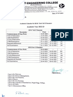 III B.Tech I & II Semester Academic Calendar 2022-2023