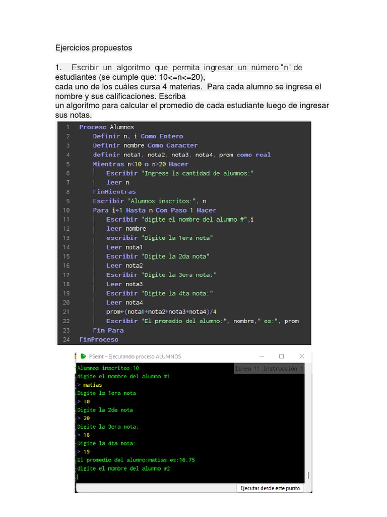 Calcular promedios en Python | PDF