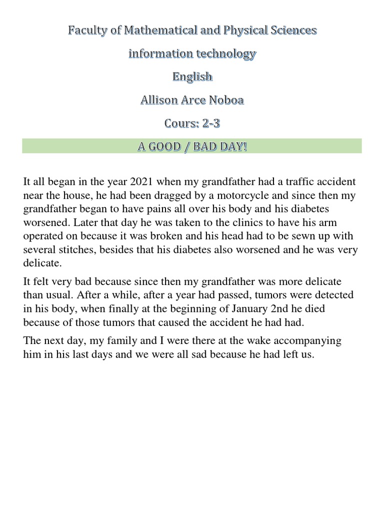 A Good Bad Day | PDF