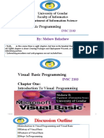 Visual Basic Programming: University of Gondar Faculty of Informatics Department of Information Science