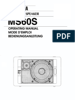 Manual Caixa Ativa Yamaha MS60SE
