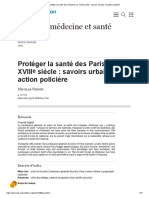 Protéger La Santé Des Parisiens Au XVIIIe Siècle - Savoirs Urbains Et Action Policière