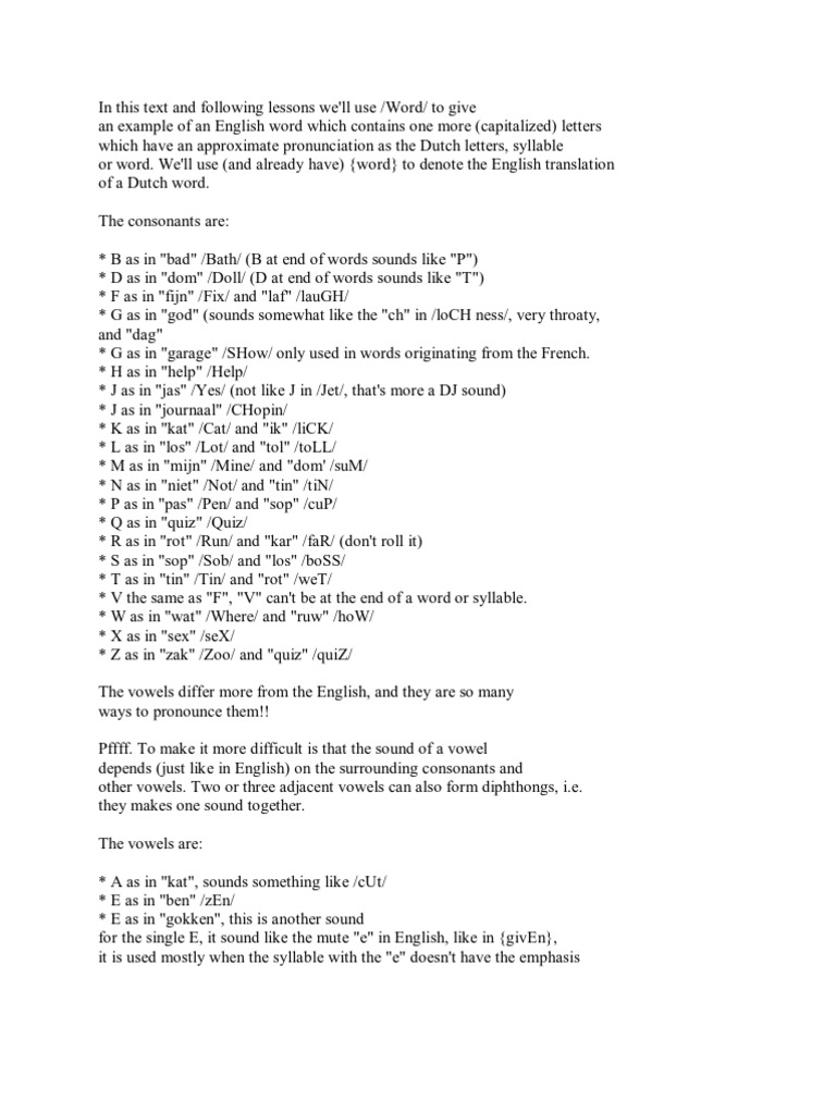 Dutch Pronauncation | PDF | Grammatical Gender | Grammatical Number