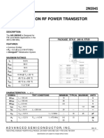 NPN Silicon RF Power Transistor: Description: ASI 2N5945 Package Style .280 4L Stud