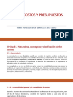 Costos y presupuestos: Fundamentos generales del costo