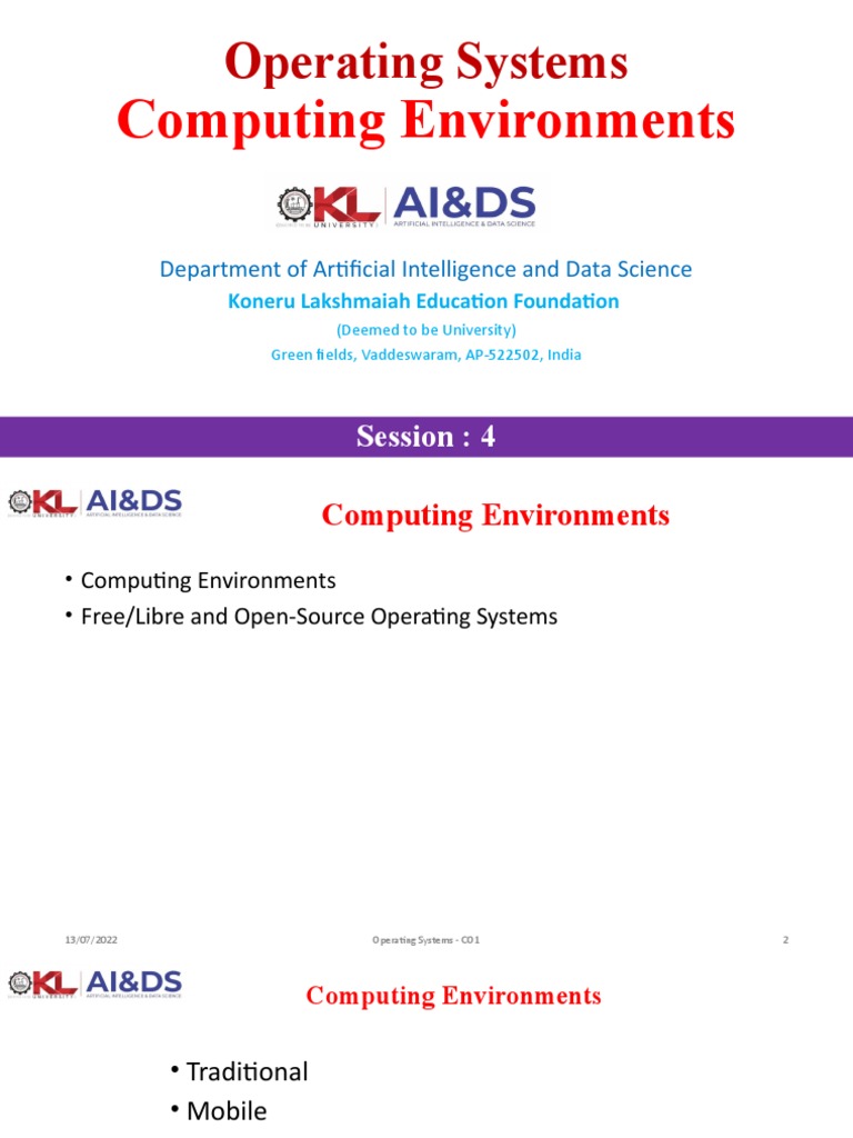 Overview of Computing Environments in OS | PDF | Cloud Computing ...