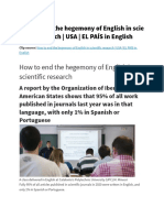 How to end the hegemony of English in scientific research  USA  EL PAÍS in English