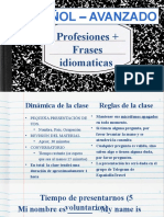 Tema 17 Frases Idiomaticas y Profesiones en Español.