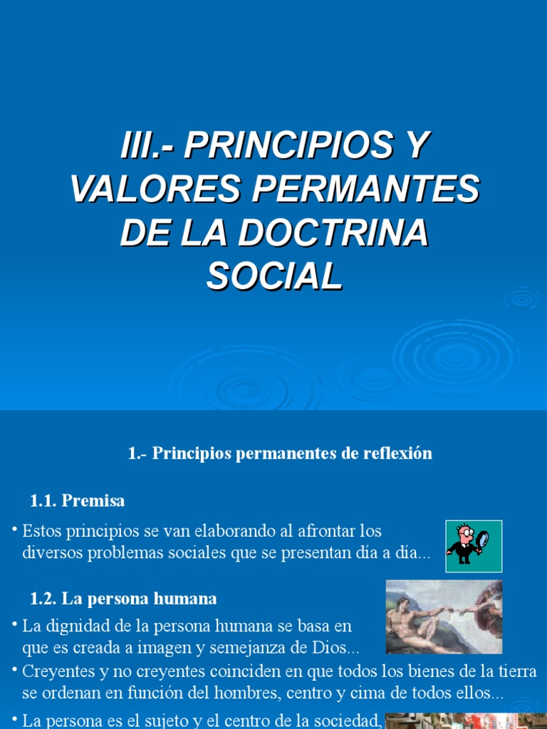 III. Principios y Valores Permanentes de La Doctrina Social de La ...