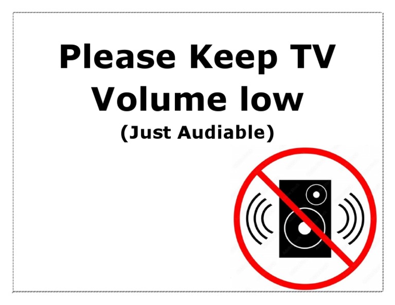 Please Keep TV Volume Low (Just Audiable) PDF