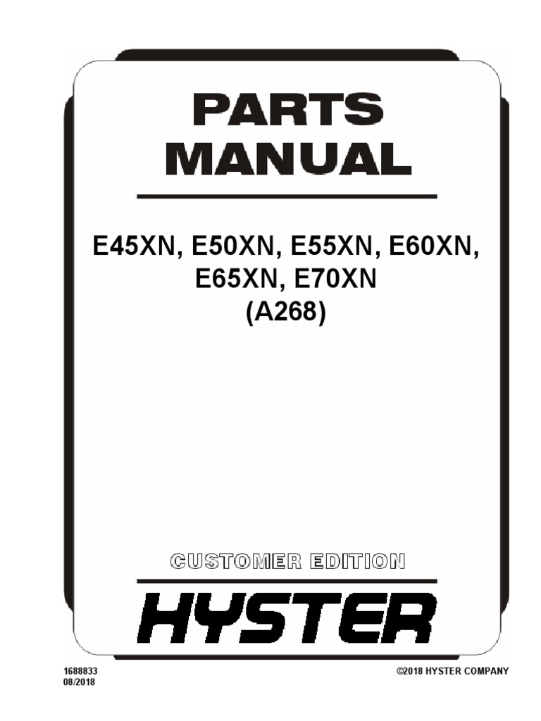 Hyster E45xn, E50xn, E55xn, E60xn, 1688833 - (A268) - H-Pm-Us-En