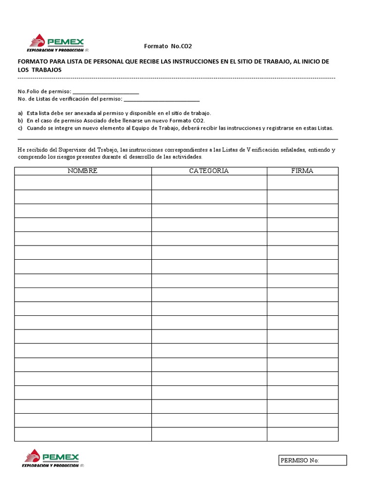 Formato No.C02 y C01 | PDF