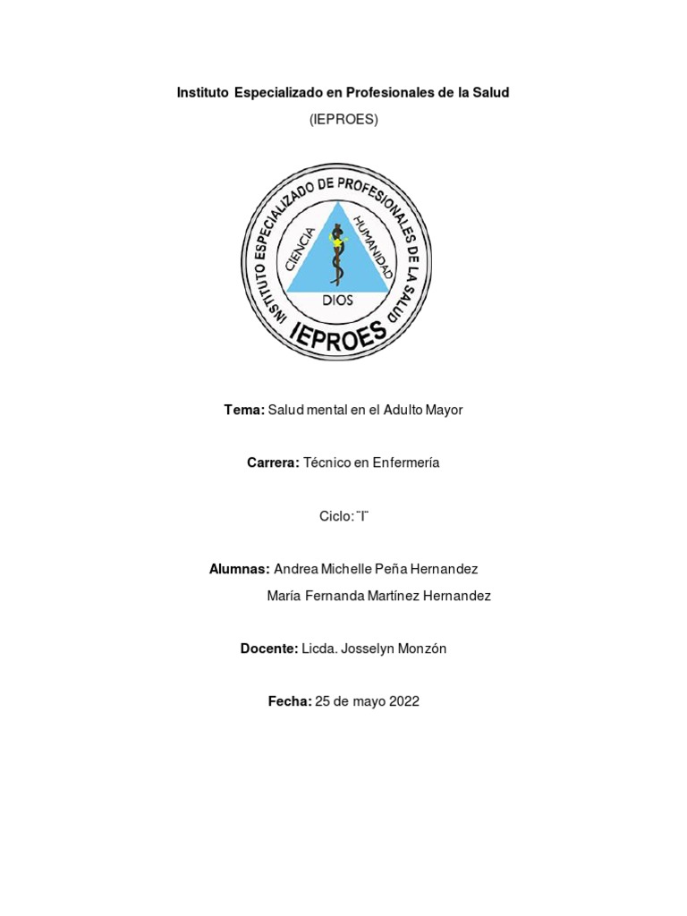 Salud Mental en Adultos Mayores | PDF | Vejez | Depresión (estado de ánimo)